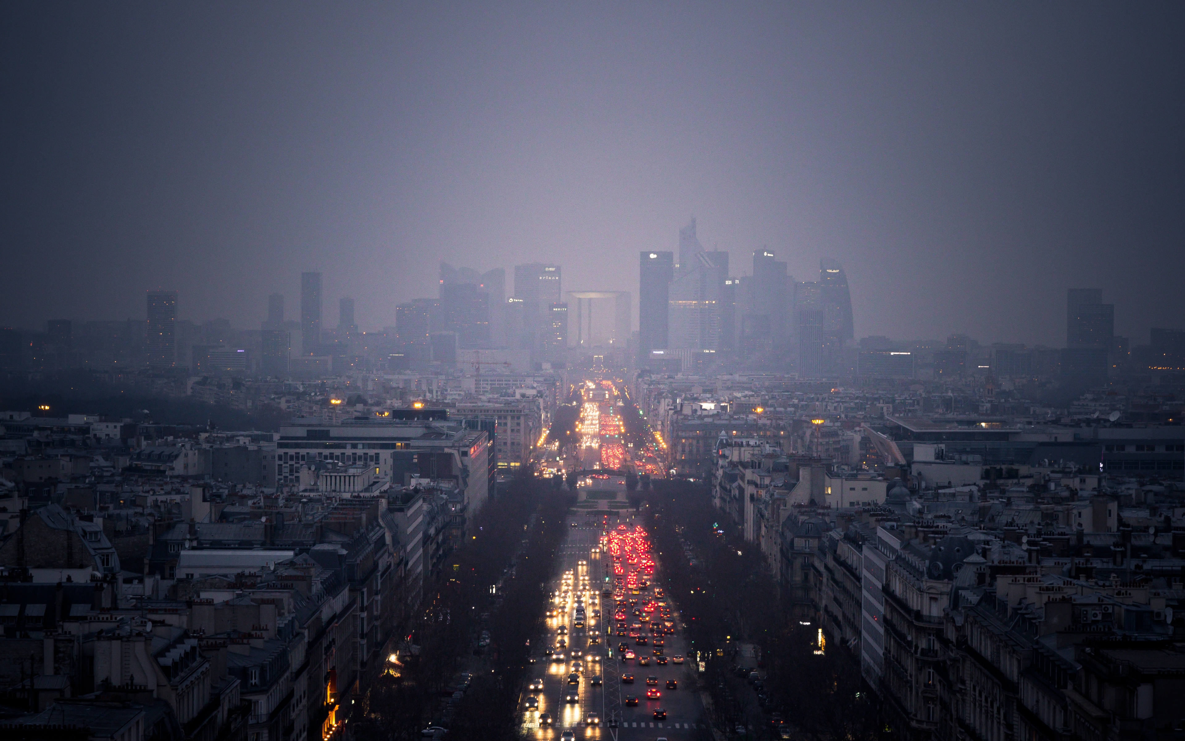 Ночной город в тумане обои