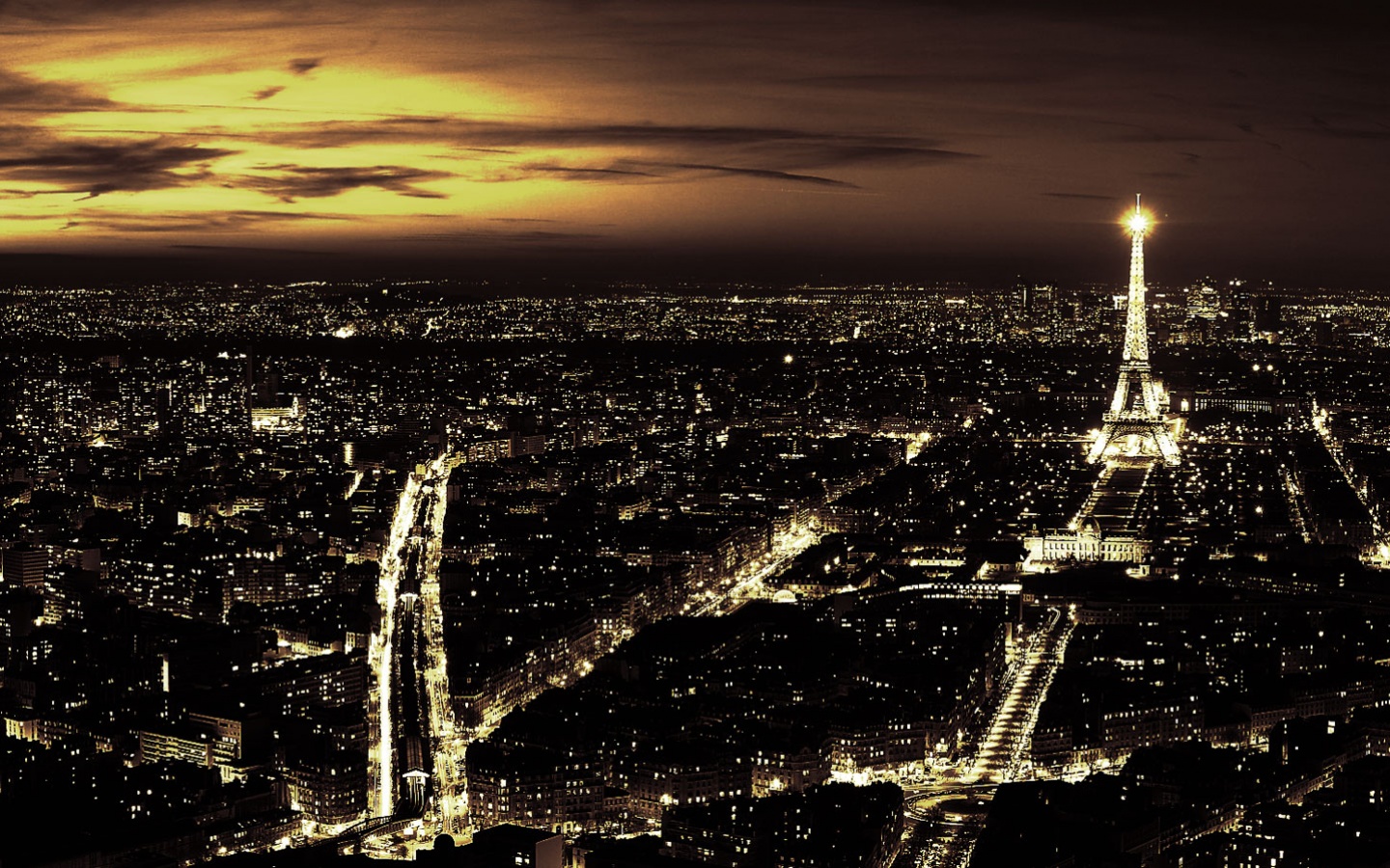 город париж ночью