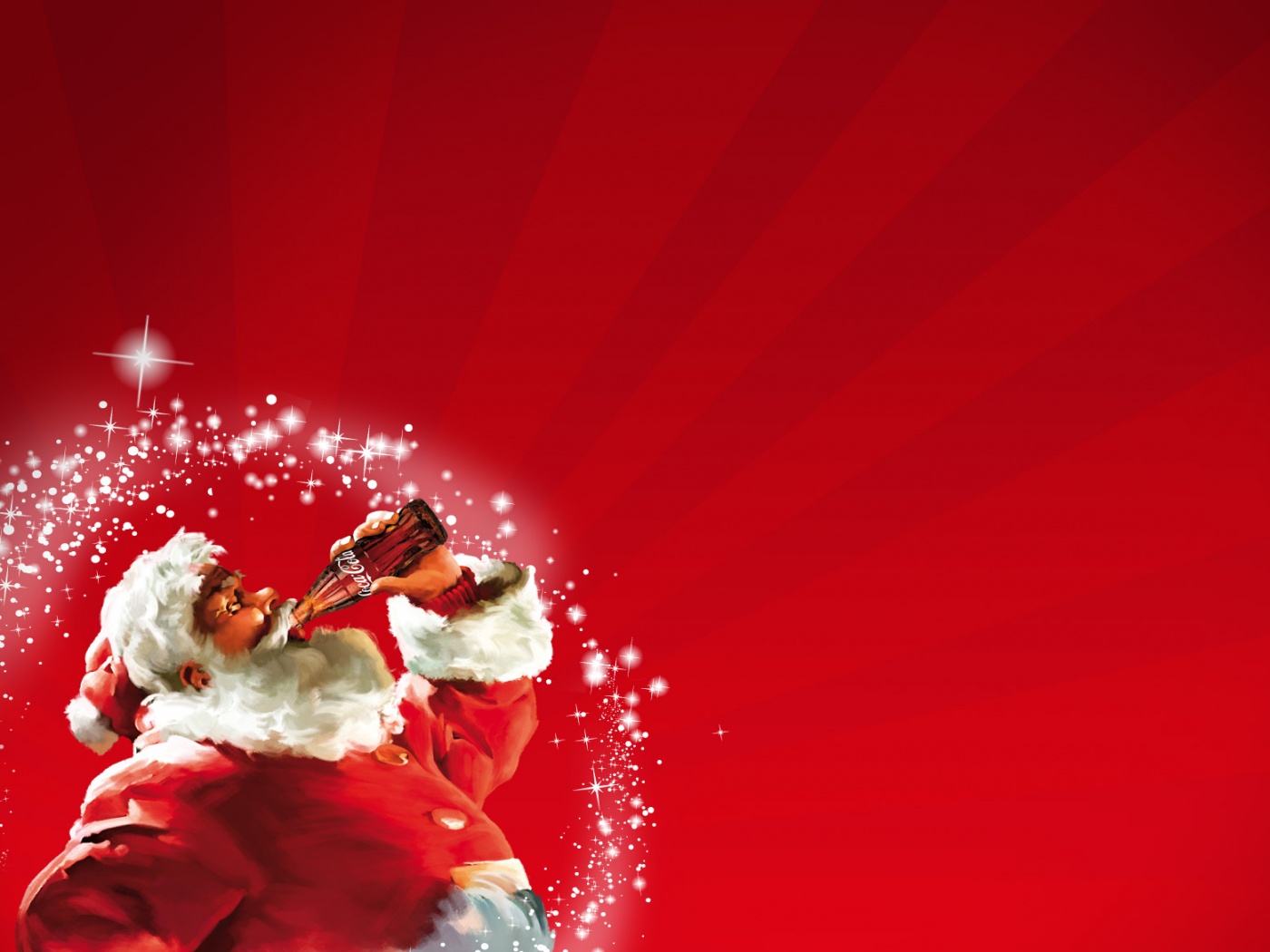 Санта Клаус с кока-колой обои