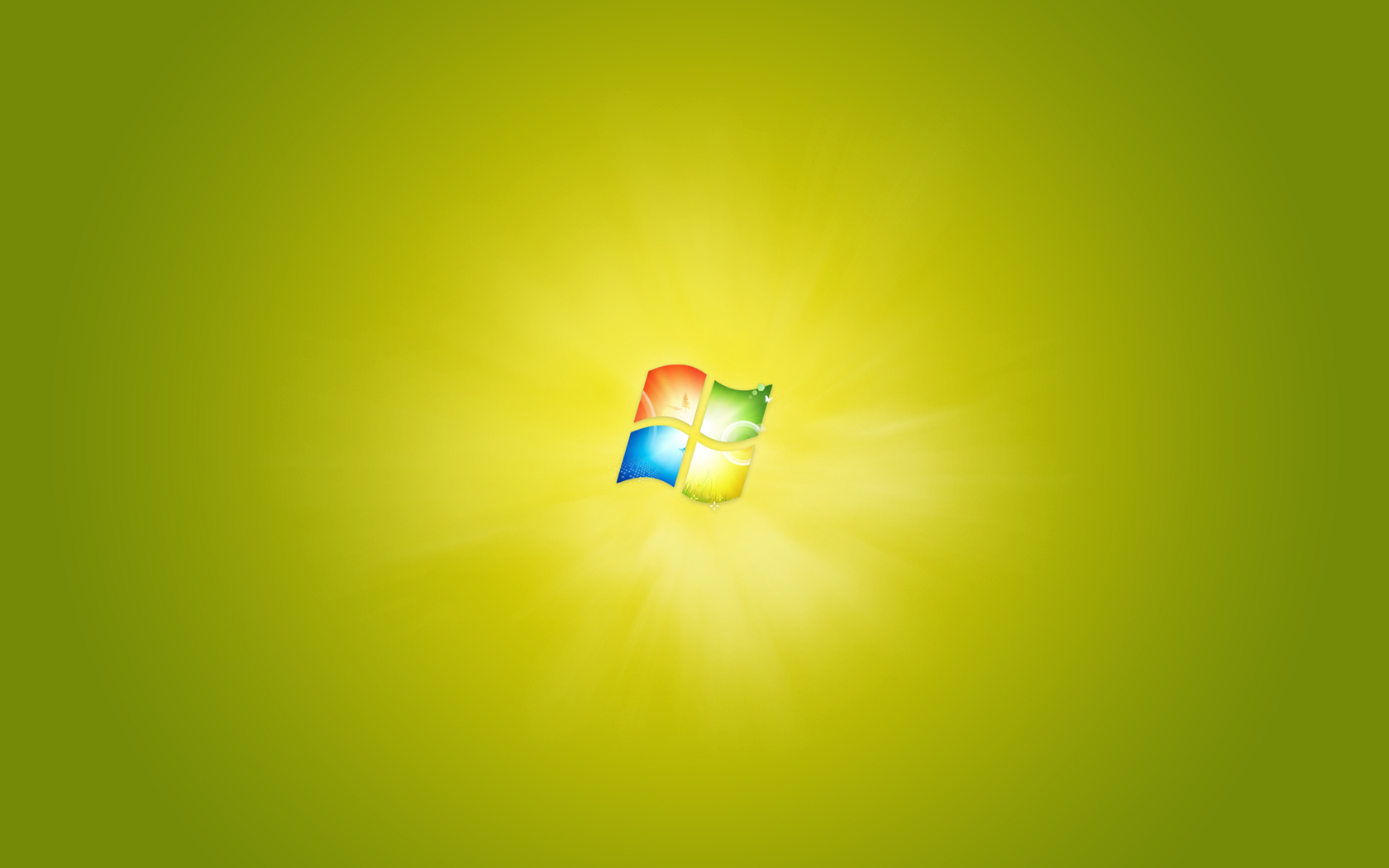 Сочный зеленый логотип Windows 7 обои