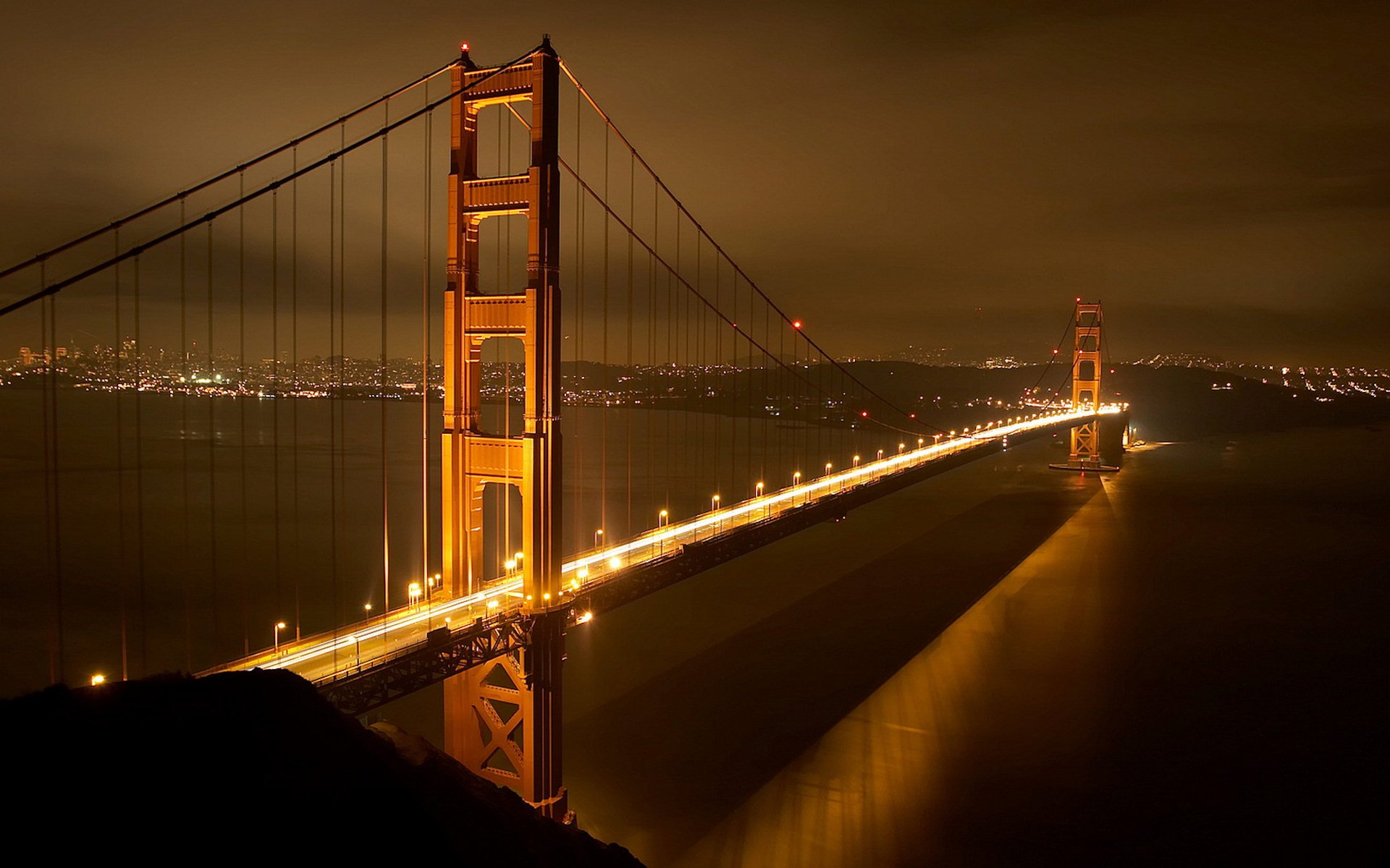 мост США ночь огни the bridge USA night lights бесплатно