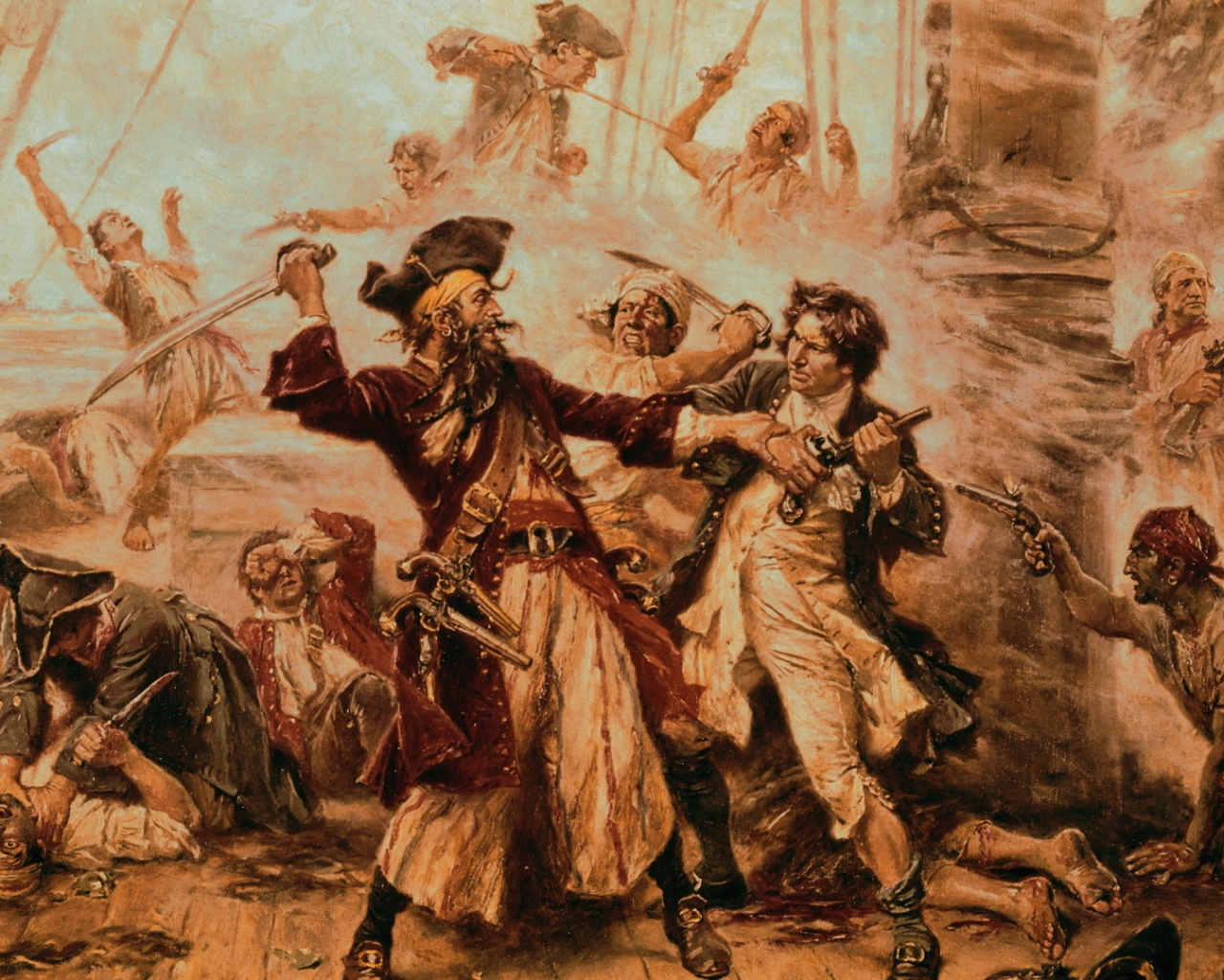 Бой с пиратами обои