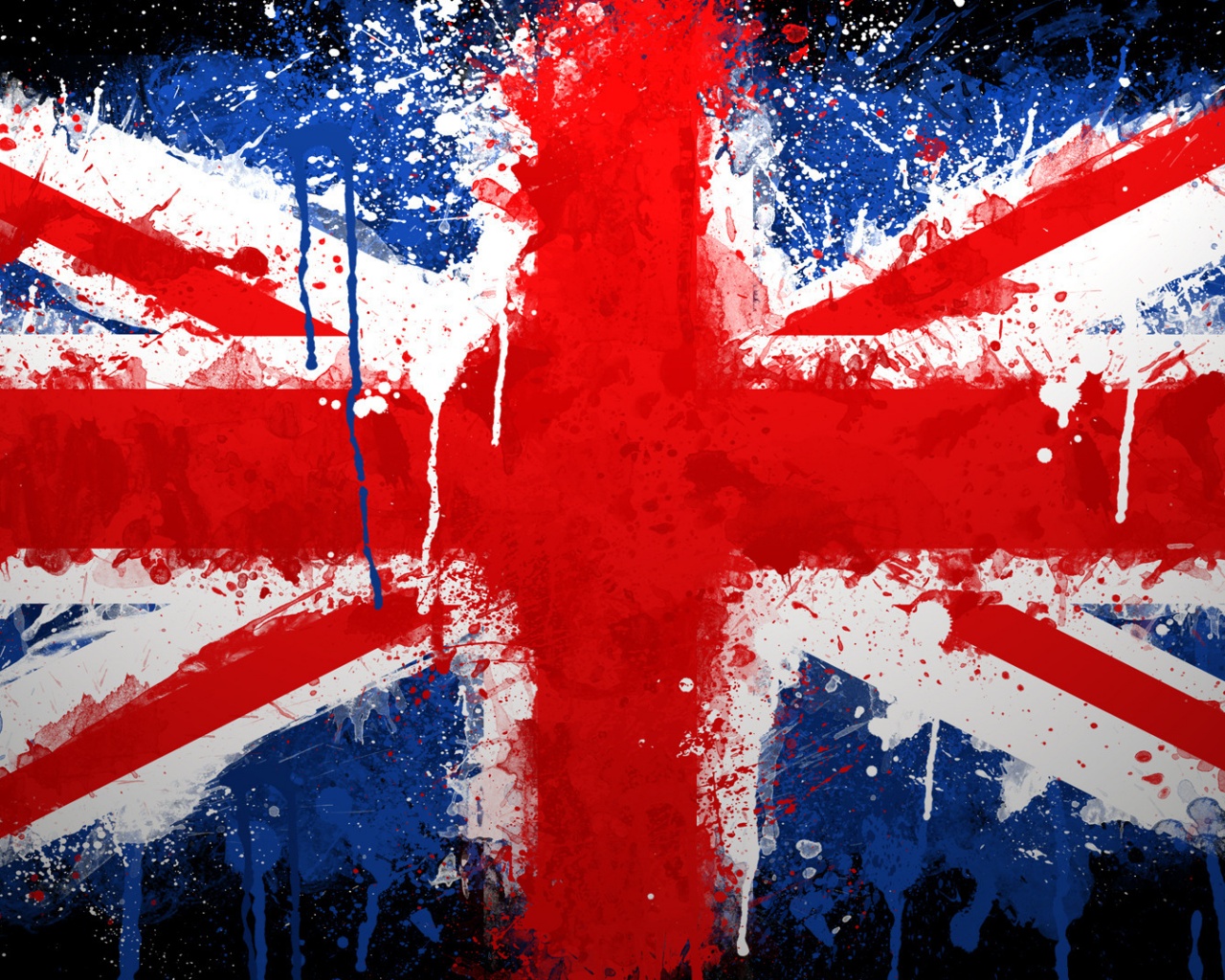 Британский флаг нарисованный краской обои