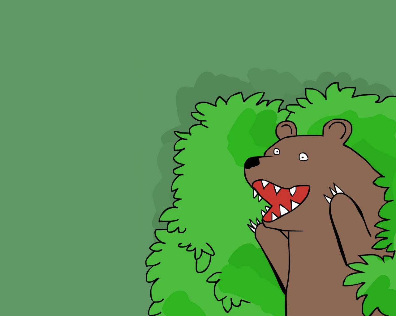 Медведь в кустах обои