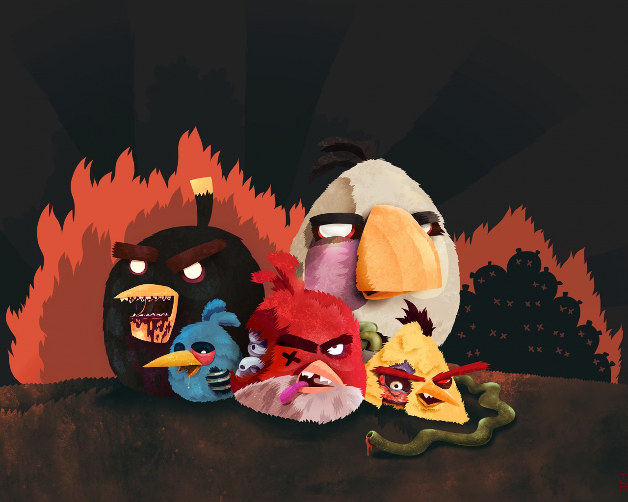 Angry Zombie Birds обои