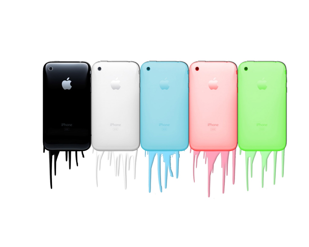 iPhone в разных цветах обои