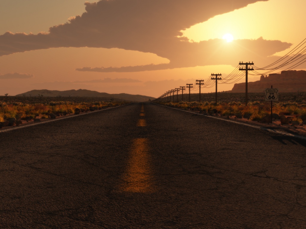 Дорога в пустыне обои