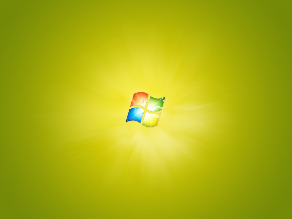 Сочный зеленый логотип Windows 7 обои