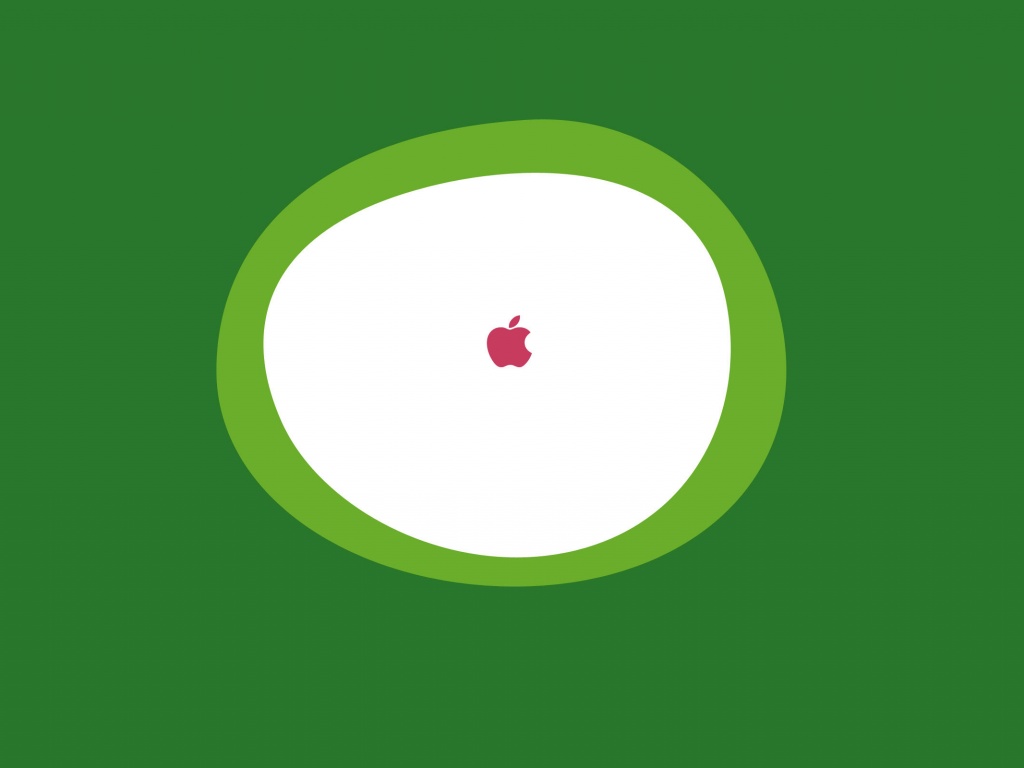 Apple в белом круге обои