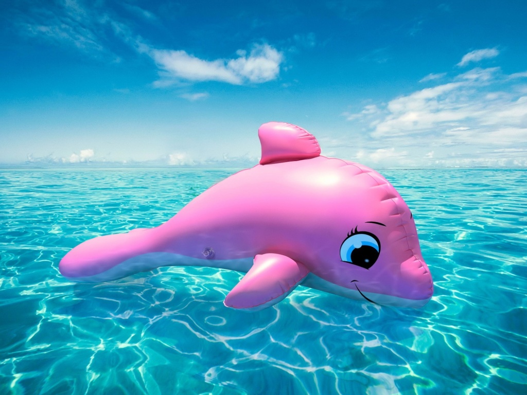 Надувной розовый дельфин обои