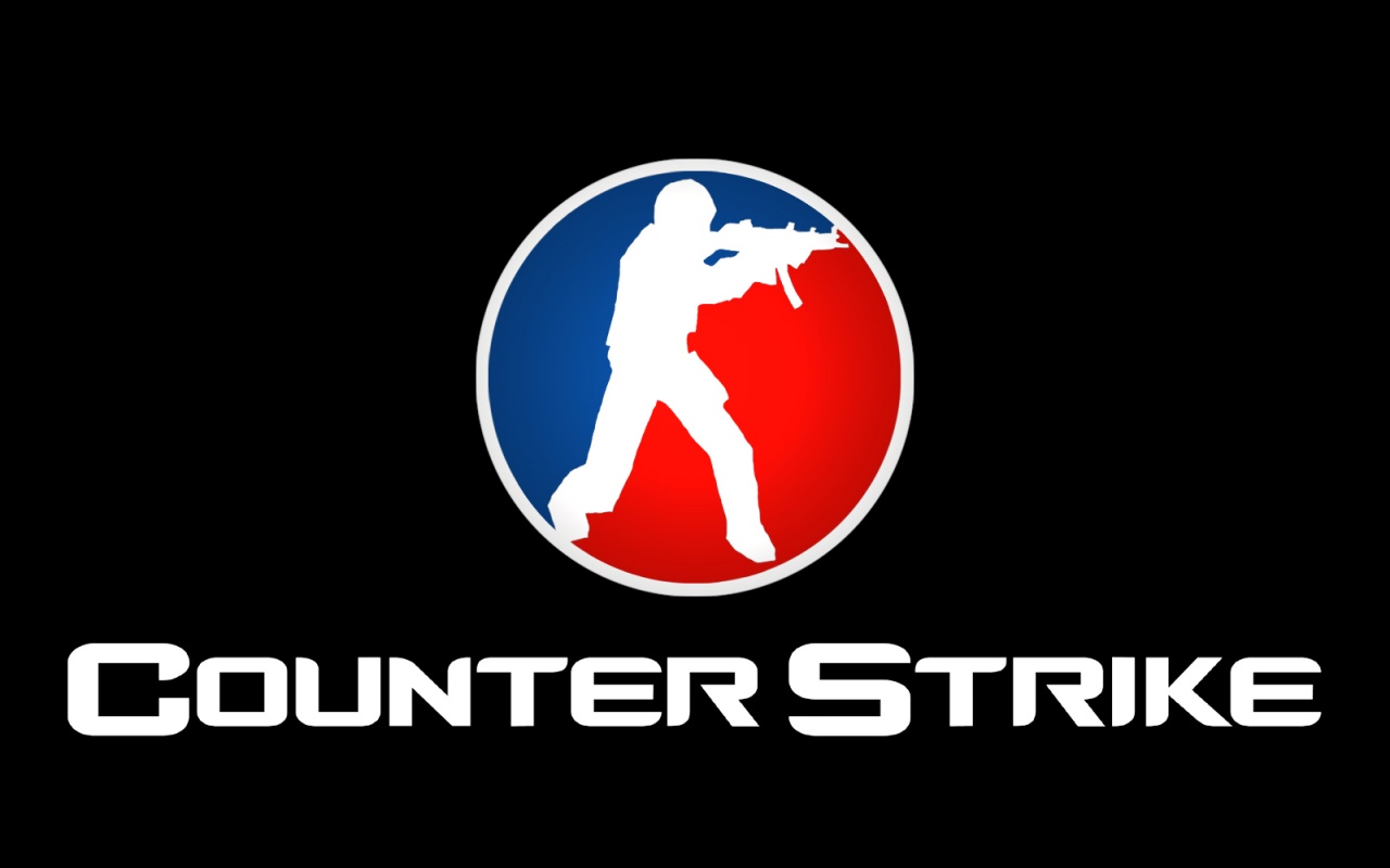 Логотип Counter Strike на черном фоне обои