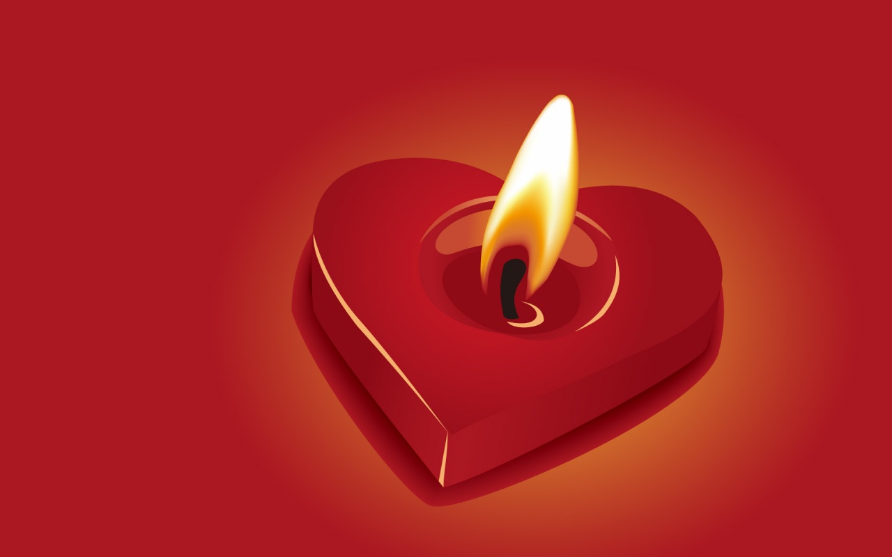 Свеча для Дня всех влюбленных обои