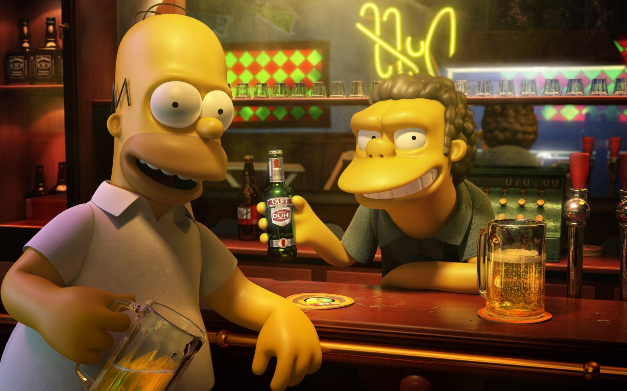 Симпсоны в баре обои