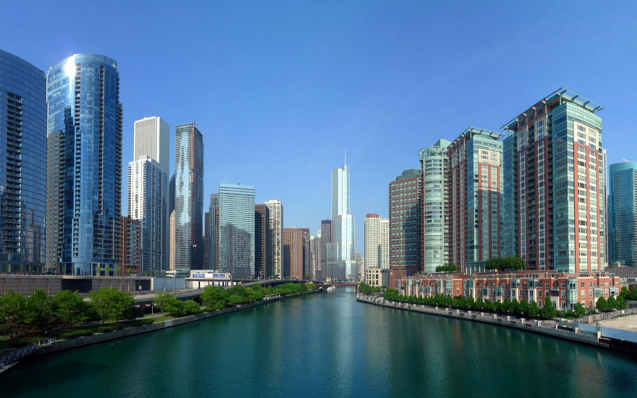 Вид на Чикаго обои