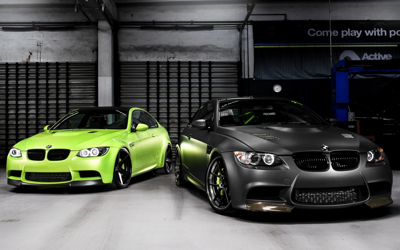 Черный и зеленый BMW M3 обои