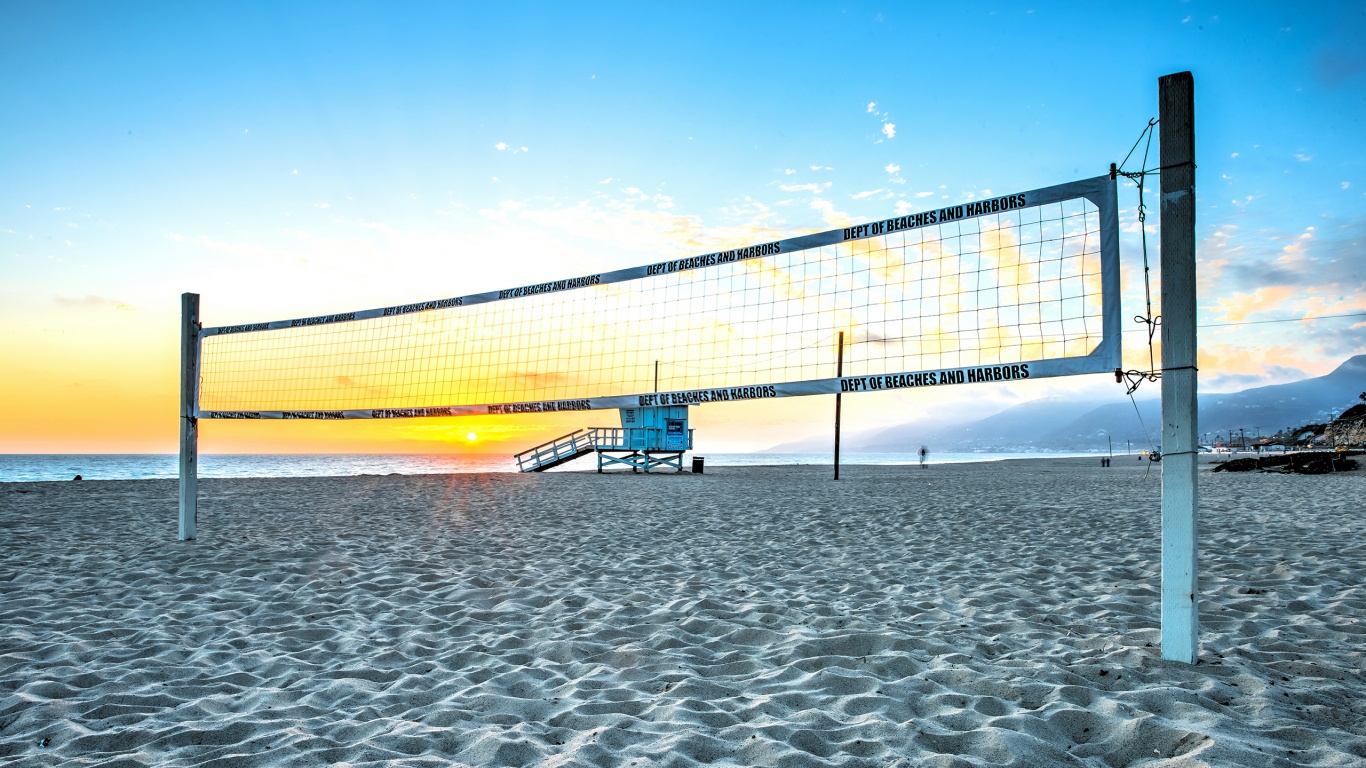 Сетка для волейбола на пляже обои