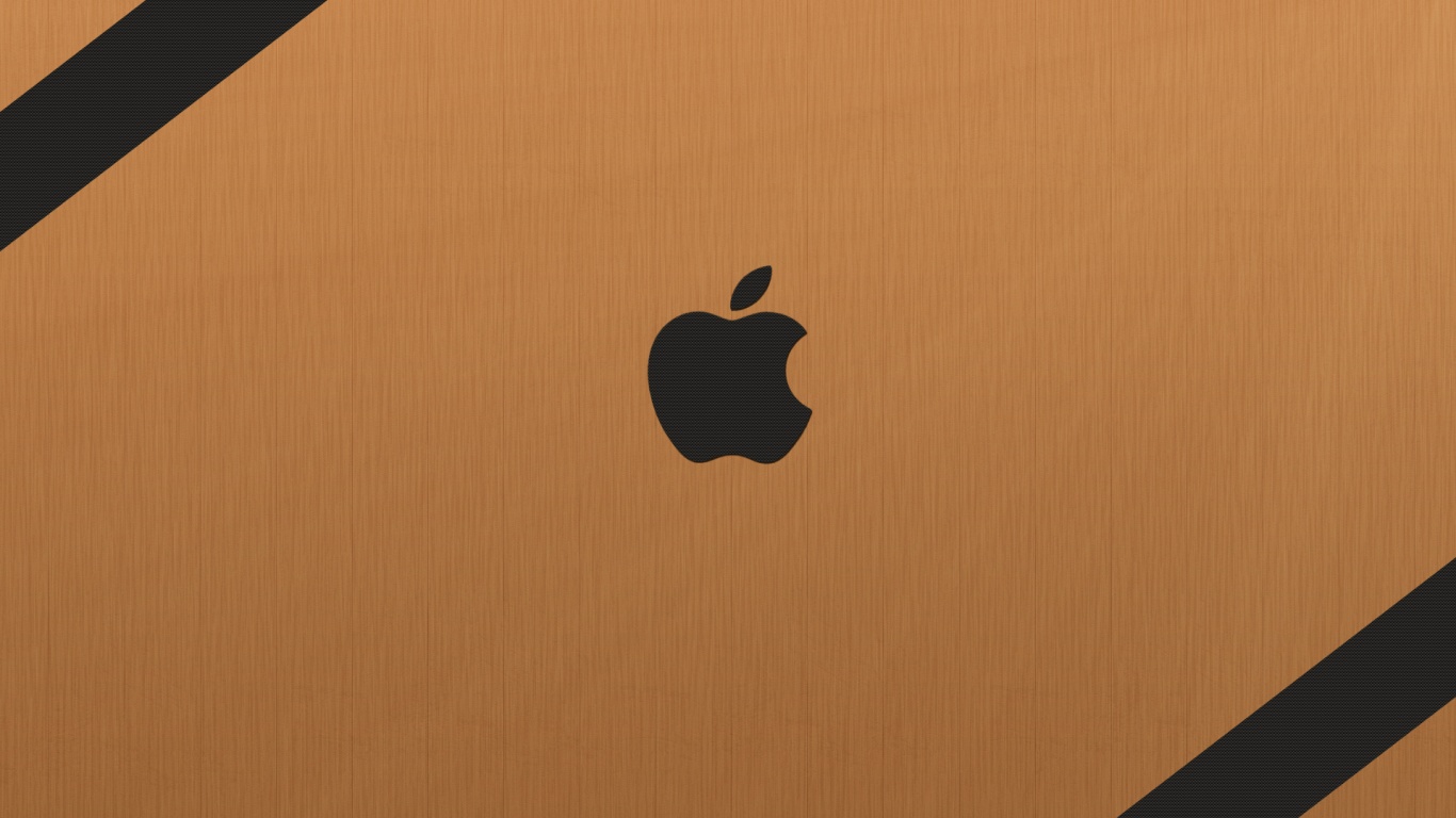 Apple на деревянном покрытие обои