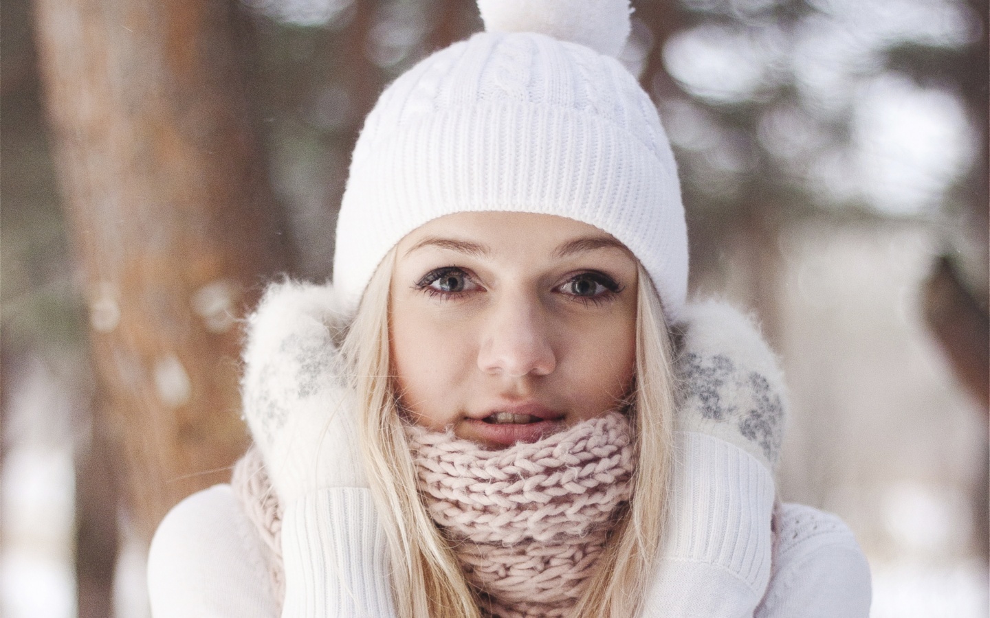 девушка блондинка зима снег природа girl blonde winter snow nature без смс