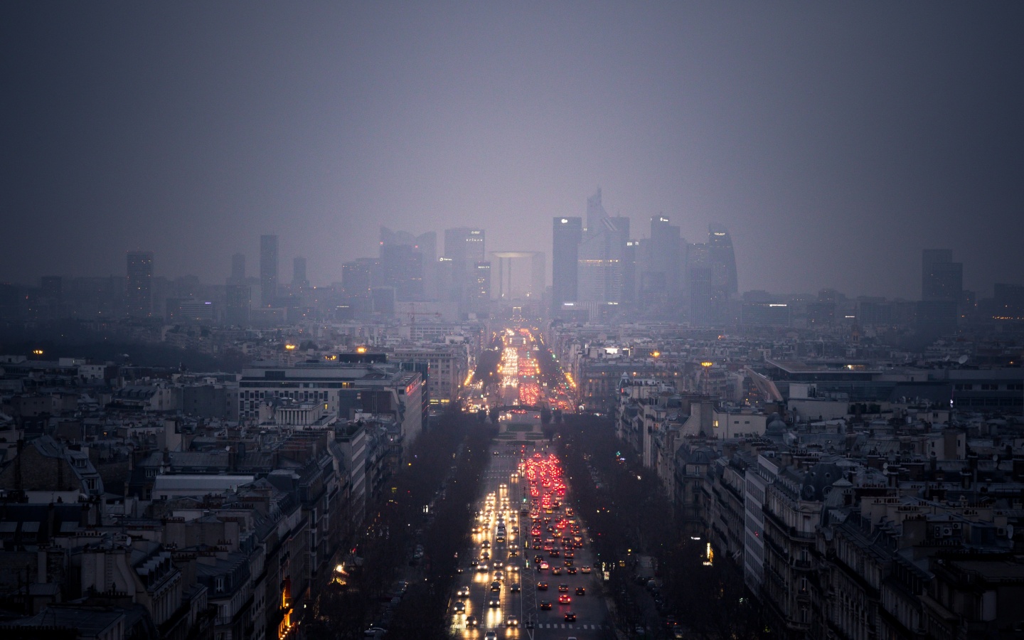 Ночной город в тумане обои