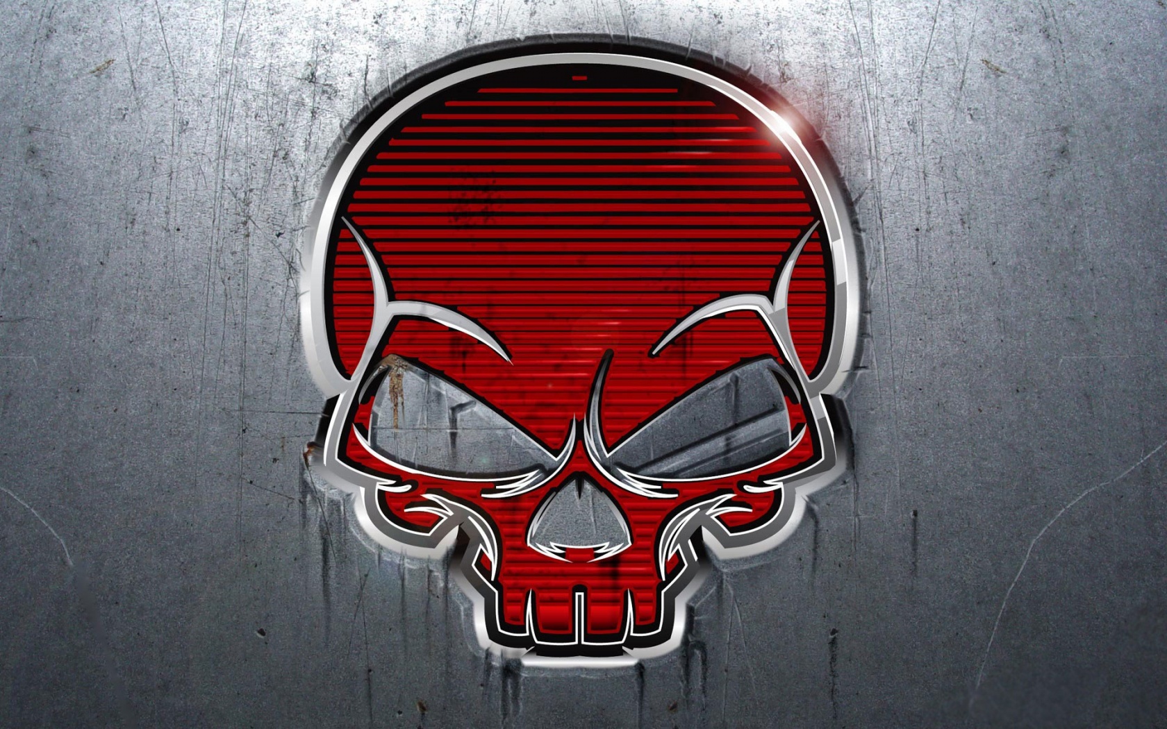 Красный череп лого обои