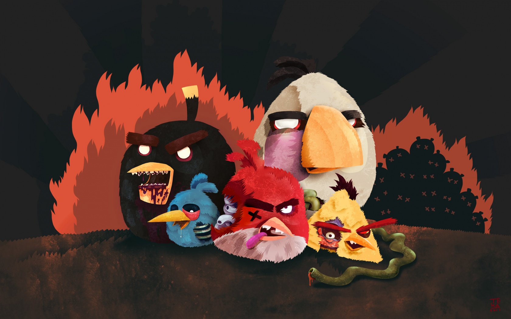 Angry Zombie Birds обои