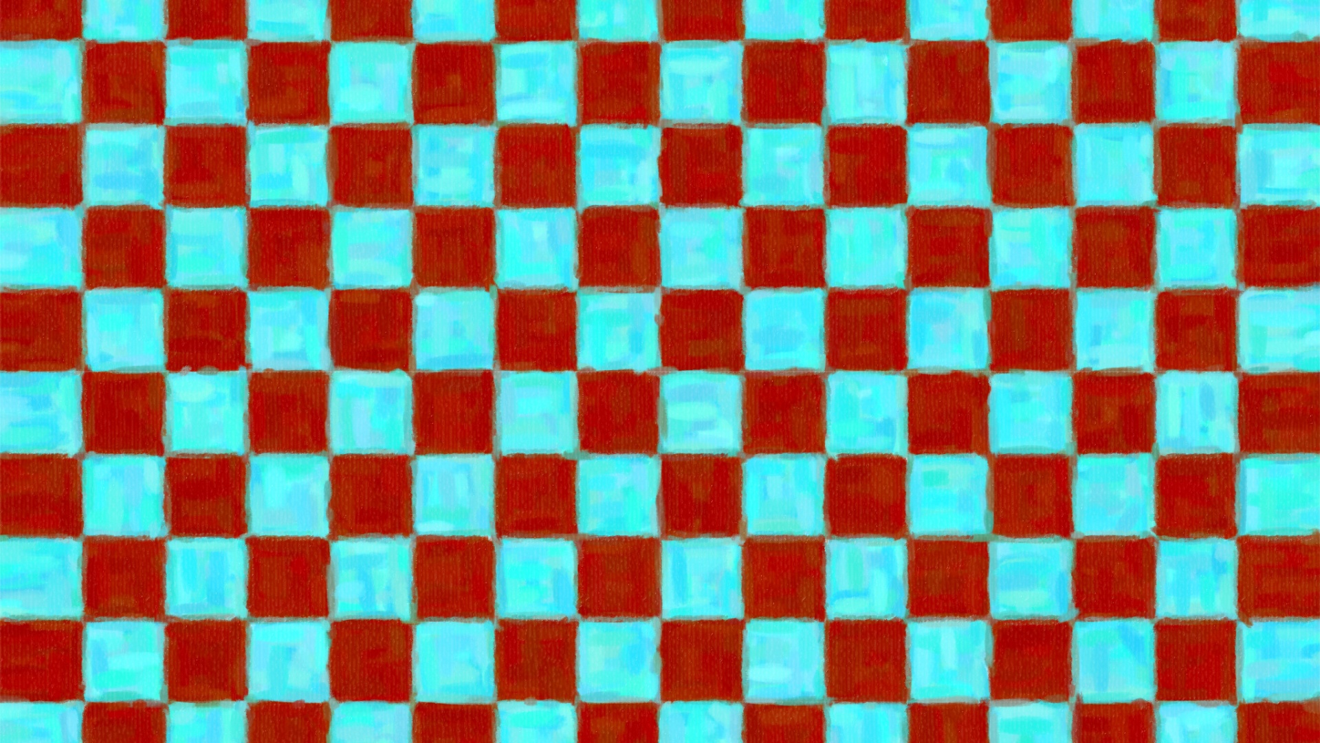 Рисованные красно-голубые клетки обои