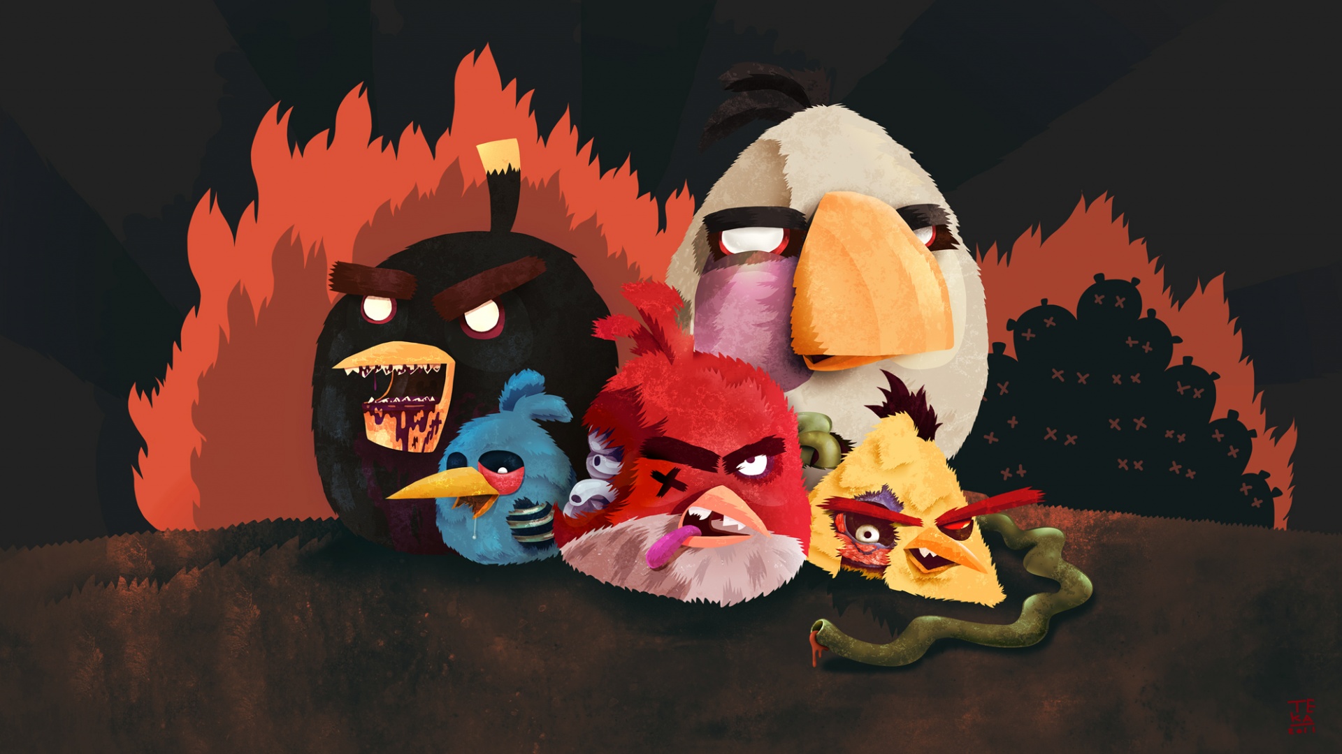 Angry Zombie Birds обои