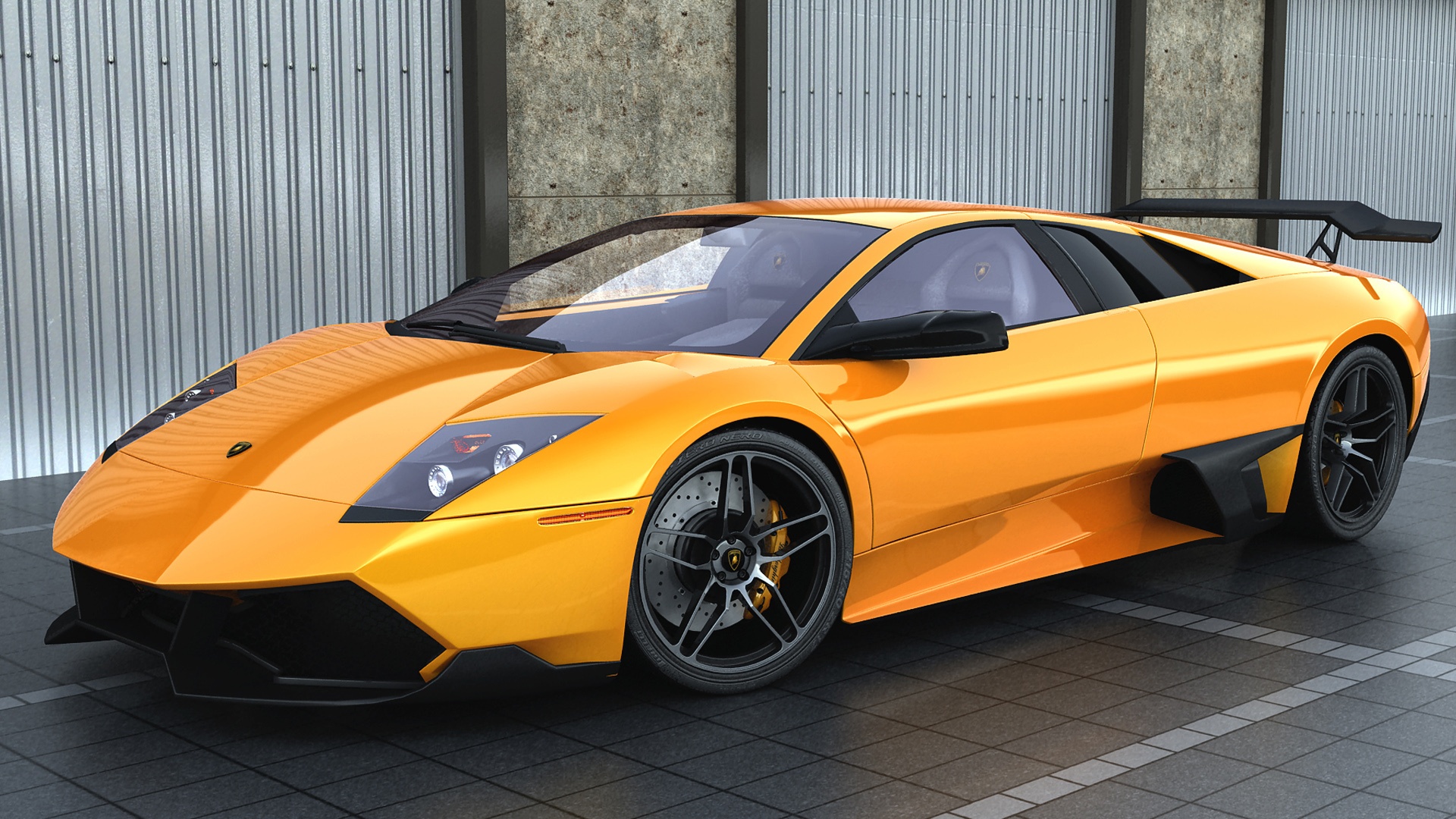 желтый спортивный автомобиль Lamborghini Aventador yellow sports car бесплатно