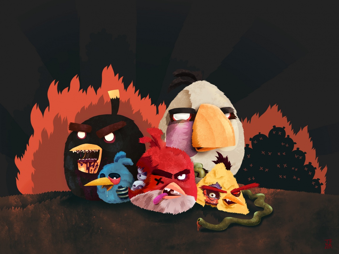 Angry Zombie Birds обои