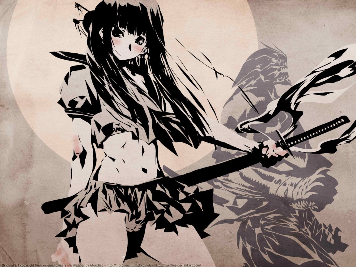 Девушка с мечом обои