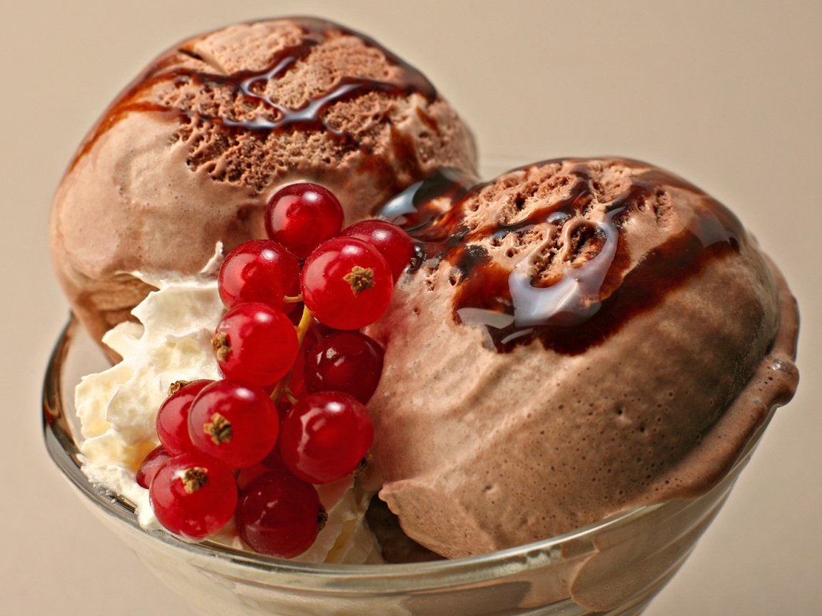 Шоколадное мороженое со смородинкой обои