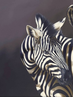 Нарисованные зебры обои