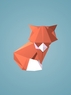 Origami fox обои