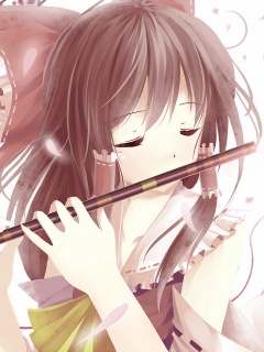 Девочка играет на флейте обои