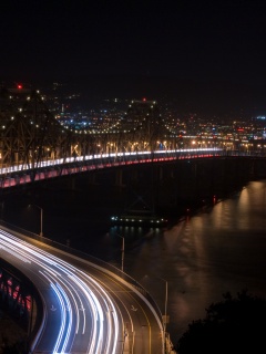 Вид на мост ночью обои
