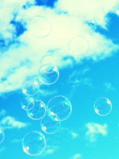 Мыльные пузыри в небе обои