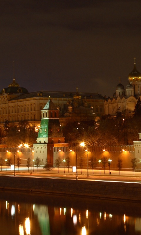 Ночной Кремль обои