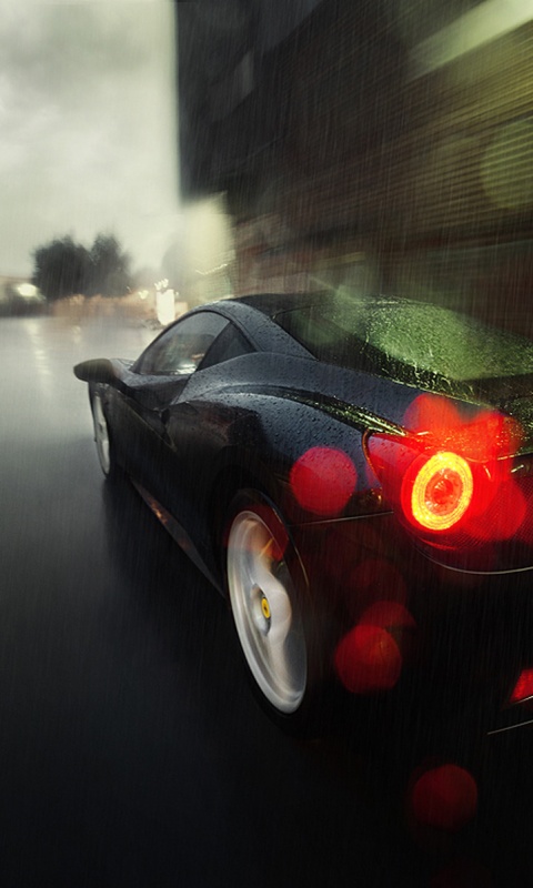 Ferrari под дождем обои