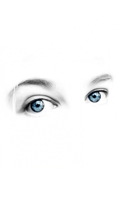 Глаза на белом фоне обои