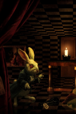 Алиса и белый кролик обои