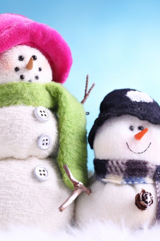 Улыбчивые снеговики обои