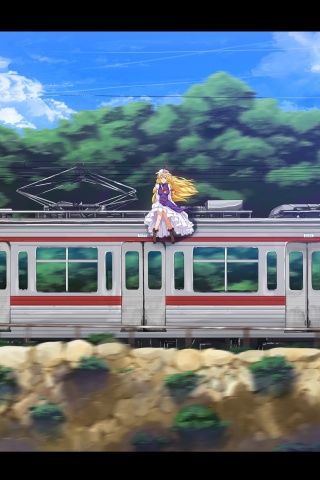 Девушка на крыше поезда обои