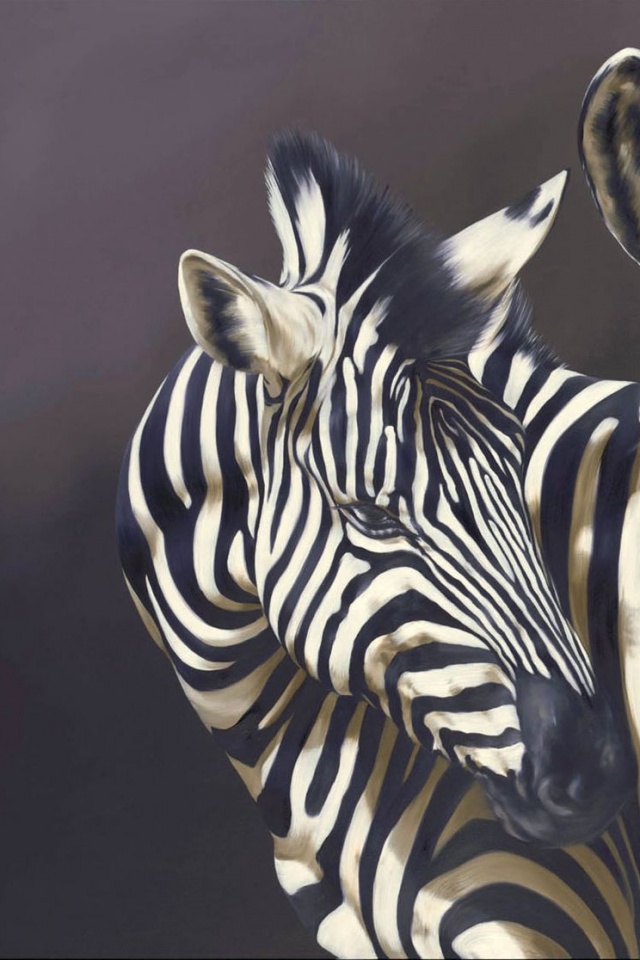 Нарисованные зебры обои