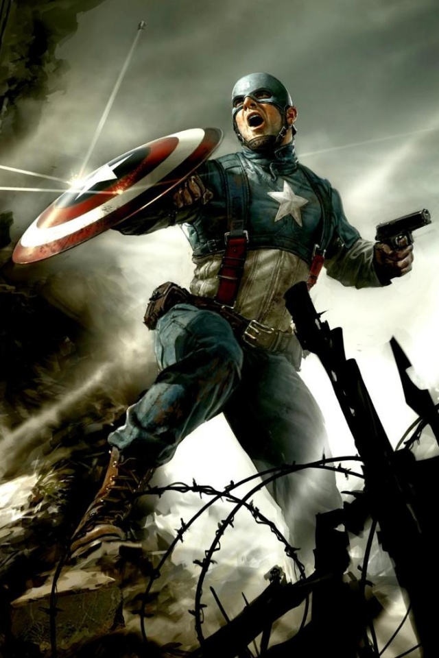 Капитан Америка на баррикадах обои