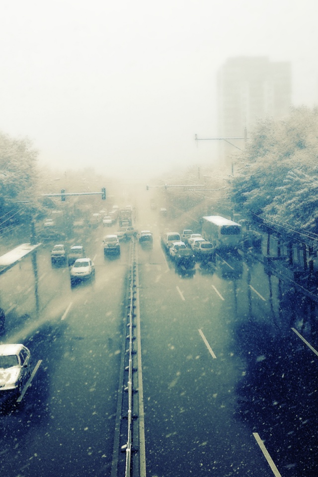 Снегопад в токио обои