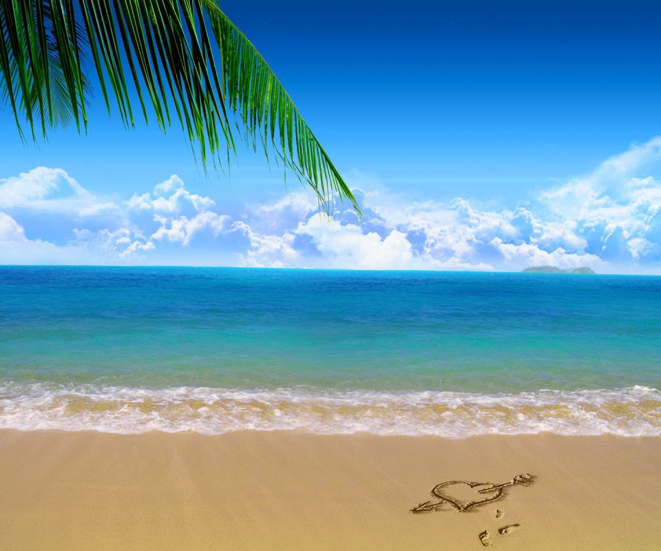любовь пляж берег море сердце лето песок бесплатно