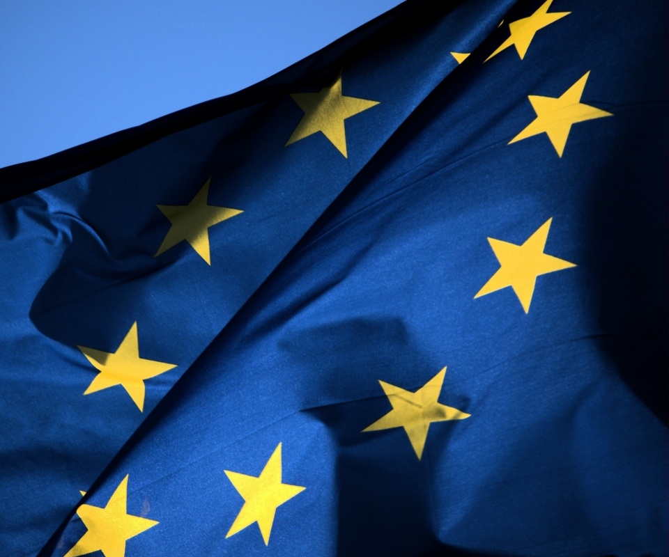 Синий флаг Евросоюза (европейского союза) обои