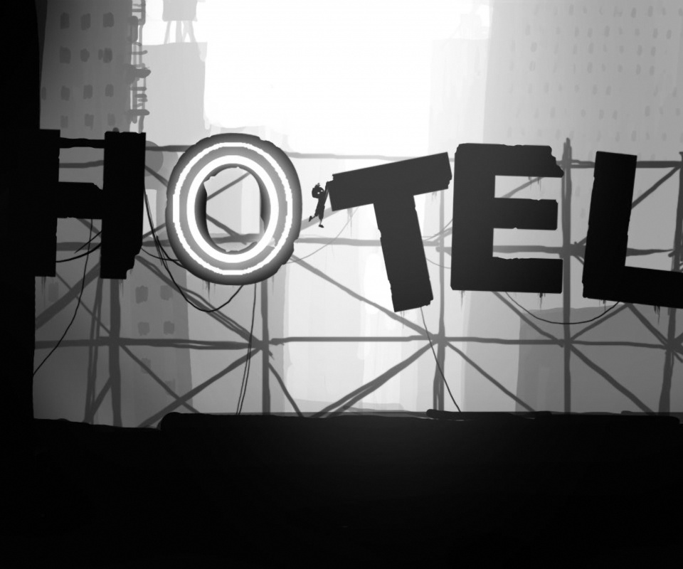 Мальчик из Limbo на вывеске "Hotel" обои