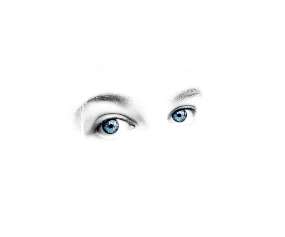 Глаза на белом фоне обои