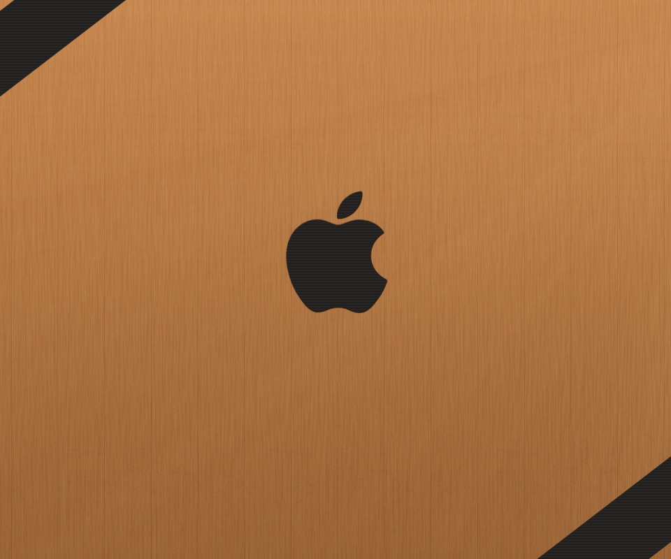 Apple на деревянном покрытие обои
